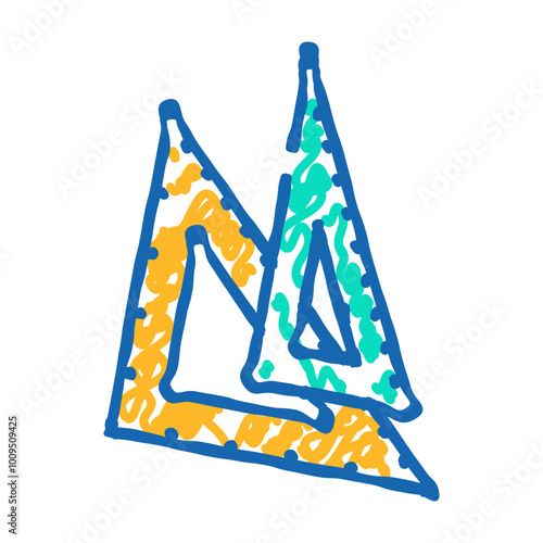 drafting triangle architectural drafter doodle icon sketch vector. drafting triangle architectural drafter sign. isolated symbol illustration