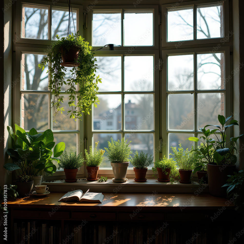 Autumn Indoors: City View and Indoor Garden Autumn Indoors: City View and Indoor Garden