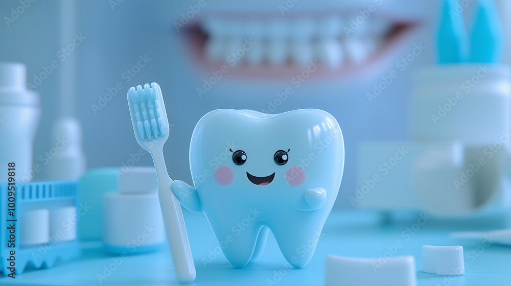 Cute Tooth Character with Toothbrush and Toothpaste
Cute Tooth Character with Toothbrush and Toothpaste