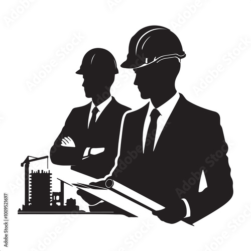 Architect vector image silhouette