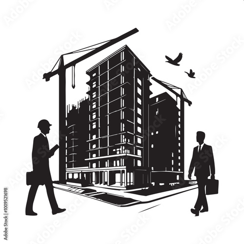 Architect vector image silhouette