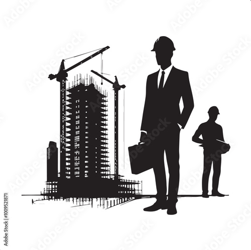 Architect vector image silhouette