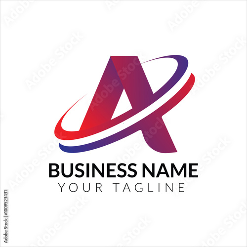 A abstract modern minimalist typography 3d colorful letter logo design template