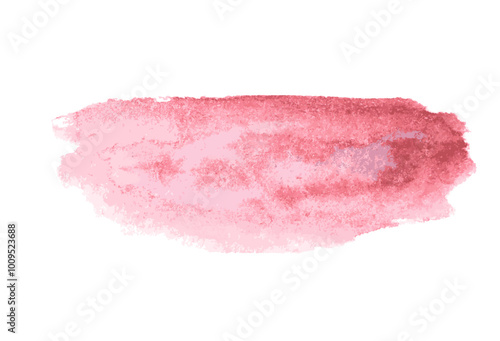 Red watercolor blot background. Brush stroke abstract shape. Paint stain wallpaper.