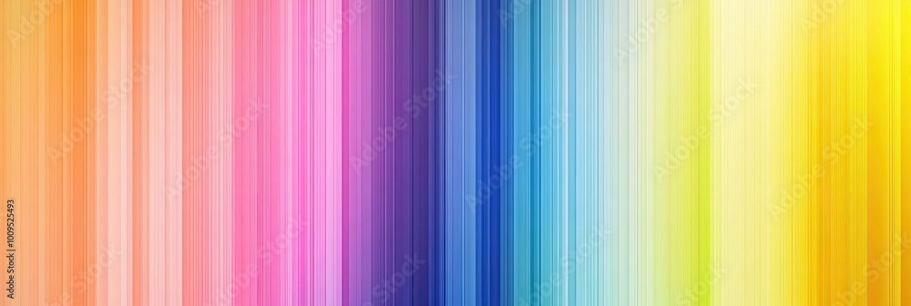 A minimalist rainbow stripe design with straight, parallel lines on a white background