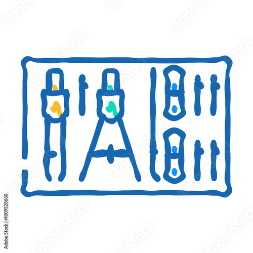 drafting tools architectural drafter doodle icon sketch vector. drafting tools architectural drafter sign. isolated symbol illustration