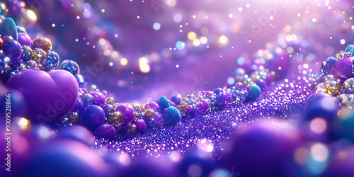 Purple Mardi Gras: Beads & Glitter Abound