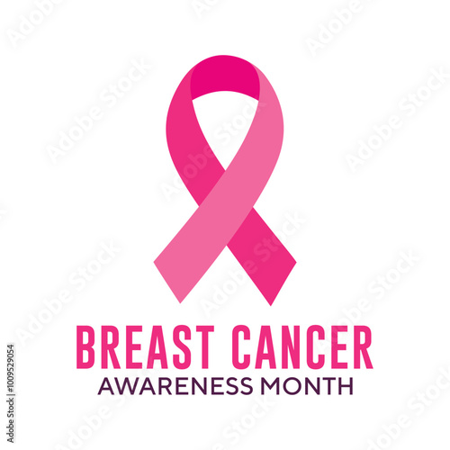 Pink ribbon, breast cancer awareness month in october banner design template. vector illustration