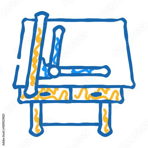 drafting table architectural drafter doodle icon sketch vector. drafting table architectural drafter sign. isolated symbol illustration