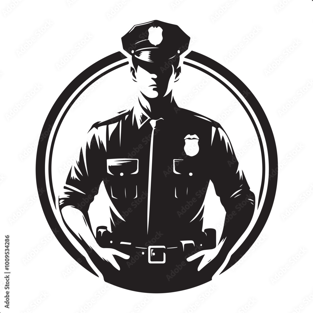 Police Officer vector image silhouette Police Officer vector image silhouette
