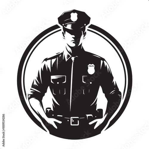 Police Officer vector image silhouette