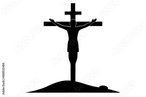 Good friday crucifixion Easter religious | vector silhouette illustration on white background