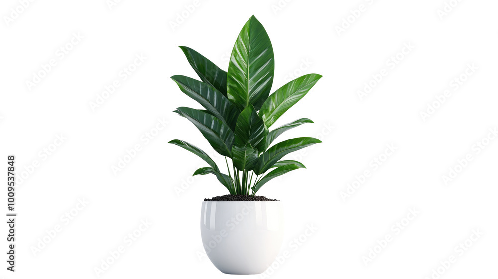 Plant in pot. Green plant isolated on white background. PNG file with transparent background also available. Cutout foliage in a stone plant pot. Plant in pot. Green plant isolated on white background. PNG file with transparent background also available. Cutout foliage in a stone plant pot.
