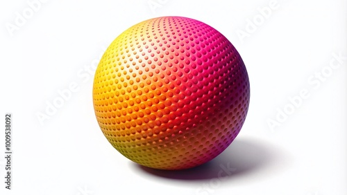 Vector Illustration of a Lacrosse Ball with Detailed Textures and Shadows on a White Background