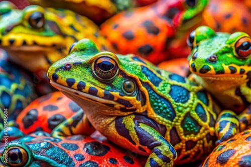 Vibrant and Colorful Frog Skins Showcasing Unique Patterns and Textures in Nature's Design