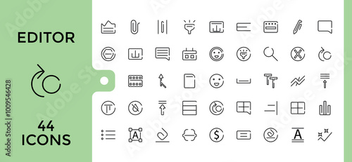 Editor icon set in thin line style, clock, Timer, minimal symbols for web and mobile phone - editable stroke pixel perfect vector illustration.