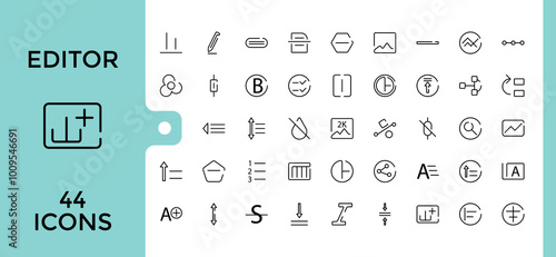 Editor icon set in thin line style, clock, Timer, minimal symbols for web and mobile phone - editable stroke pixel perfect vector illustration.