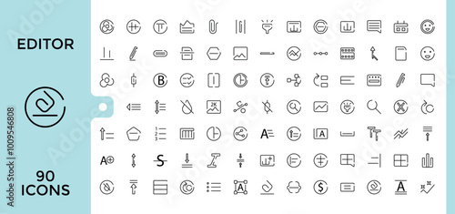Editor icon set in thin line style, clock, Timer, minimal symbols for web and mobile phone - editable stroke pixel perfect vector illustration.