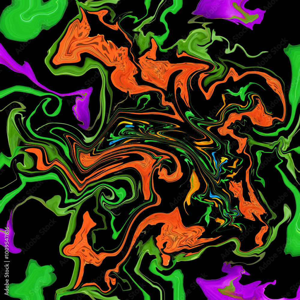 Technique Ebru. Futuristic element for bandana, hijab, neck scarf. Kerchief design or tablecloth print, scarf, towel. For textile, cotton fabric. Print for wallpaper, T-shirts, linens or wrapping. Technique Ebru. Futuristic element for bandana, hijab, neck scarf. Kerchief design or tablecloth print, scarf, towel. For textile, cotton fabric. Print for wallpaper, T-shirts, linens or wrapping.