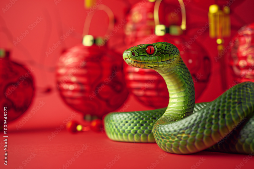 Chinese new Year background. Red snake - symbol of chinese New Year. Chinese new Year background. Red snake - symbol of chinese New Year.
