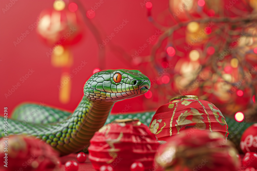 Chinese new Year background. Red snake - symbol of chinese New Year. Chinese new Year background. Red snake - symbol of chinese New Year.
