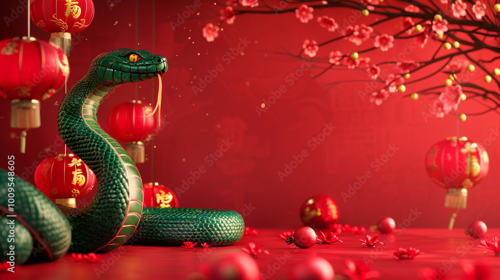 Chinese new Year background. Red snake - symbol of chinese New Year. Chinese new Year background. Red snake - symbol of chinese New Year.