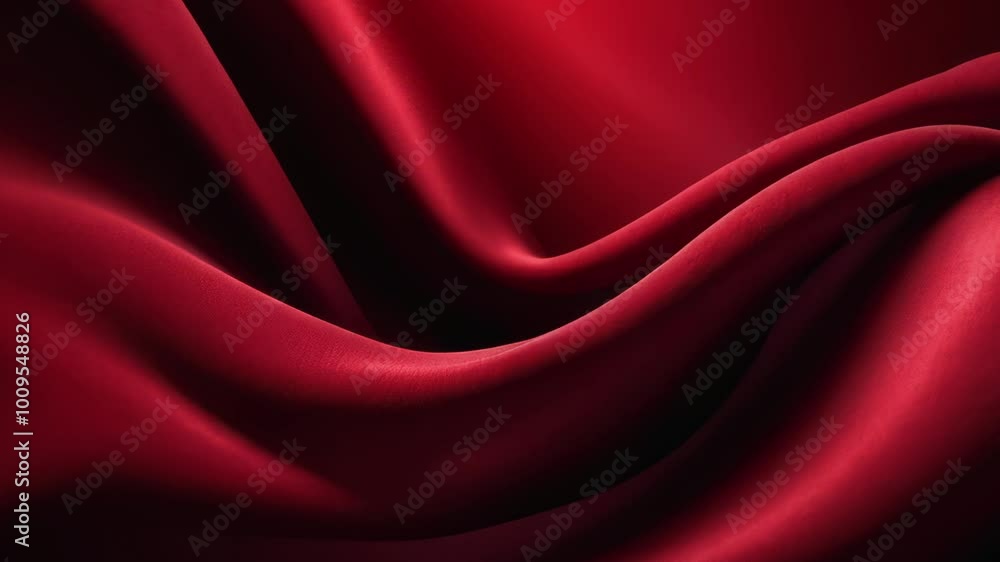 Red wavy velvet fabric silk slow motion. Noble color, gorgeous background Red wavy velvet fabric silk slow motion. Noble color, gorgeous background