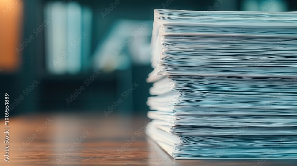 Close up of papers on a table, suitable for office or education concepts hyper realistic Close up of papers on a table, suitable for office or education concepts hyper realistic