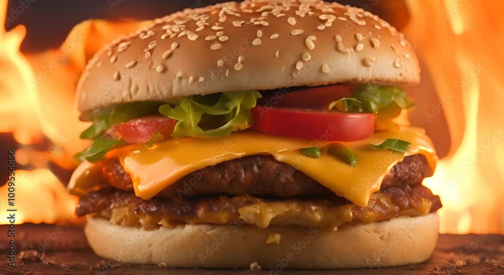 hamburger on a wooden background hamburger on a wooden background