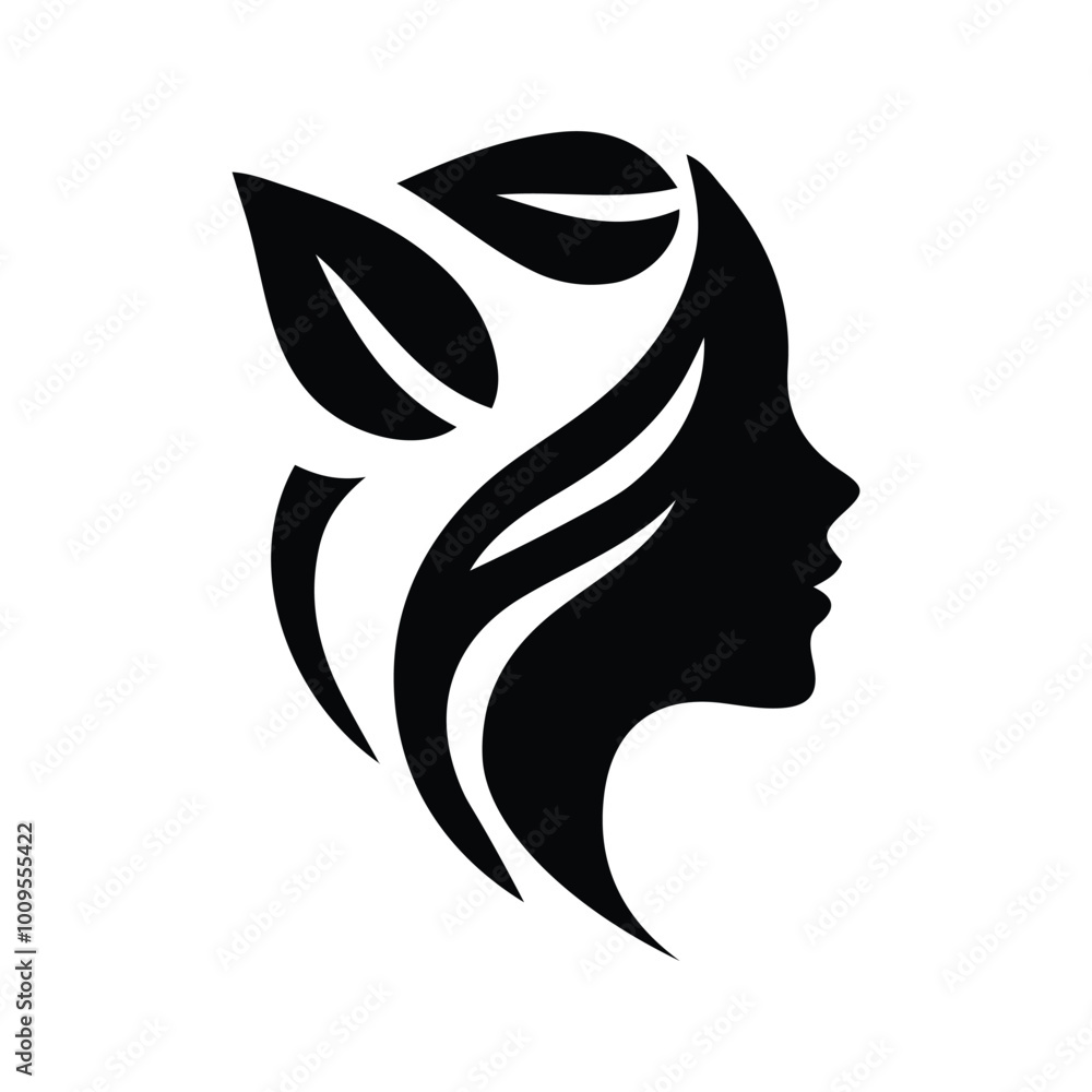Spa wellness logo beauty woman head female flower icon vector Spa wellness logo beauty woman head female flower icon vector