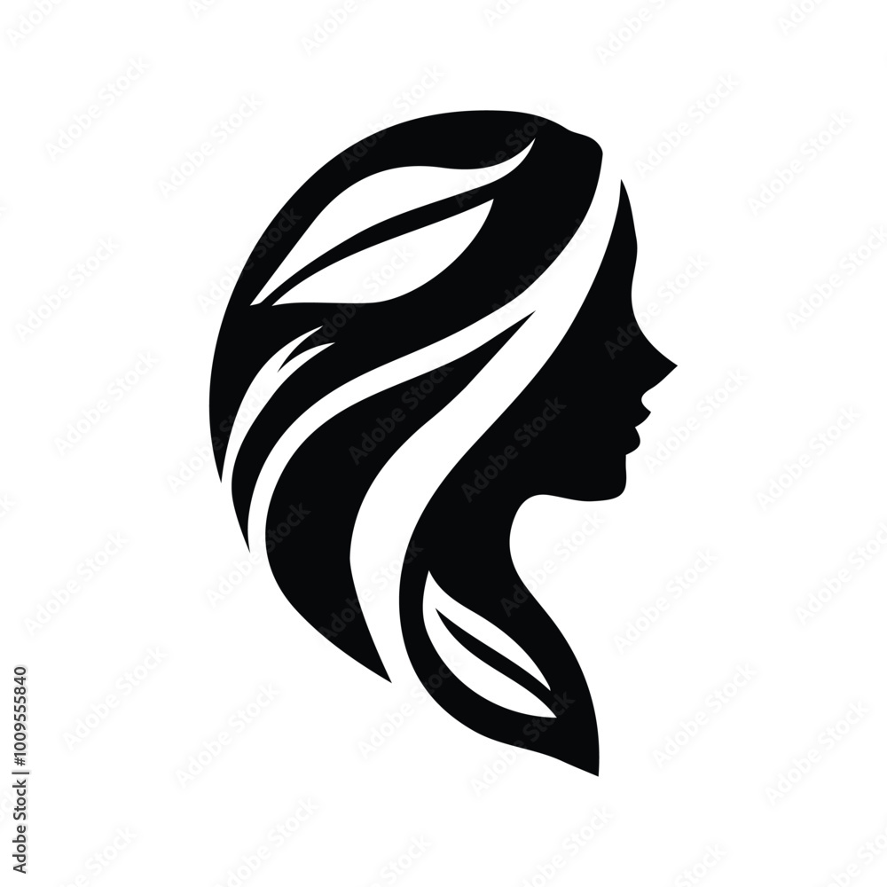 Spa wellness logo beauty woman head female flower icon vector Spa wellness logo beauty woman head female flower icon vector