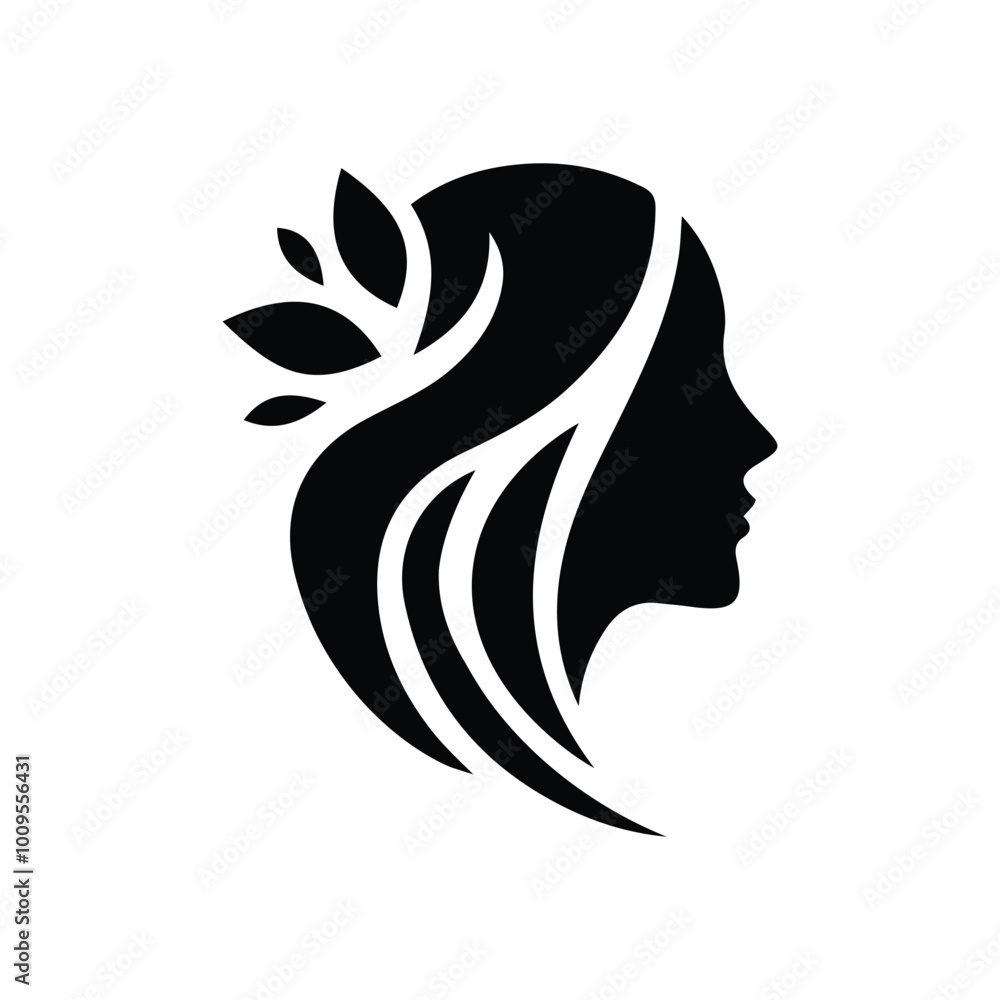 Spa wellness logo beauty woman head female flower icon vector Spa wellness logo beauty woman head female flower icon vector