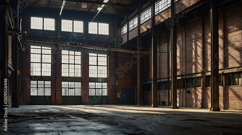 Wallpaper Mural A gritty shot of an old, weathered factory or industrial warehouse with exposed brick, large windows
 Torontodigital.ca