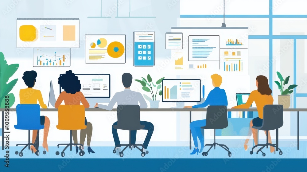 Diverse Team Collaboration in Modern Office Environment Diverse Team Collaboration in Modern Office Environment