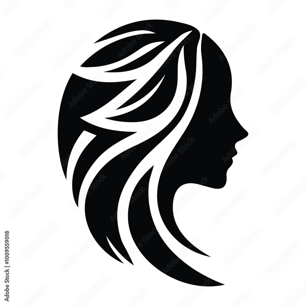 Spa wellness logo beauty woman head female flower icon vector Spa wellness logo beauty woman head female flower icon vector