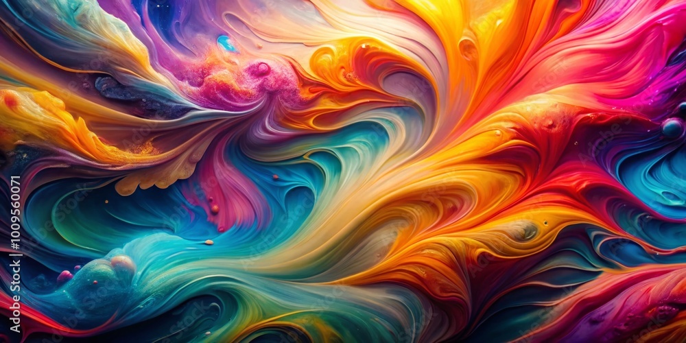 Obraz premium Vibrant Colorful Abstract Background with Fluid Shapes and Dynamic Patterns for Creative Projects