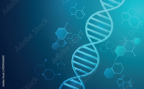 DNA background abstract vector design technology illustration concept health medical digital line blue data graphic network innovation medicine research shape futuristic chemistry biology
