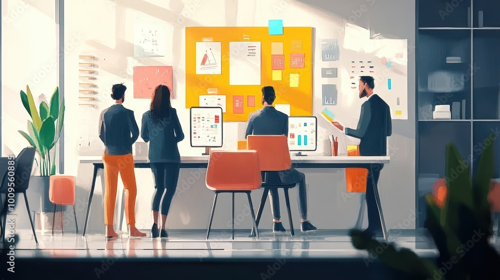 Collaborative Meeting in a Modern Office Environment Collaborative Meeting in a Modern Office Environment