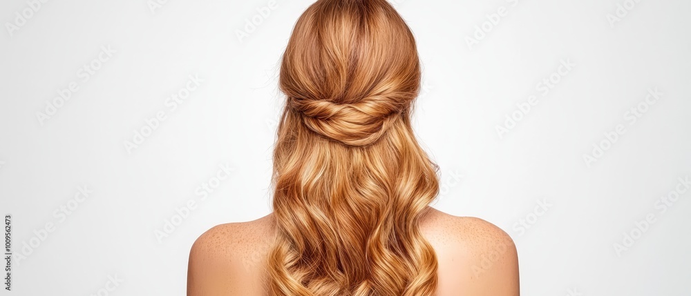 Fototapeta premium her back displays this intricate hairstyle