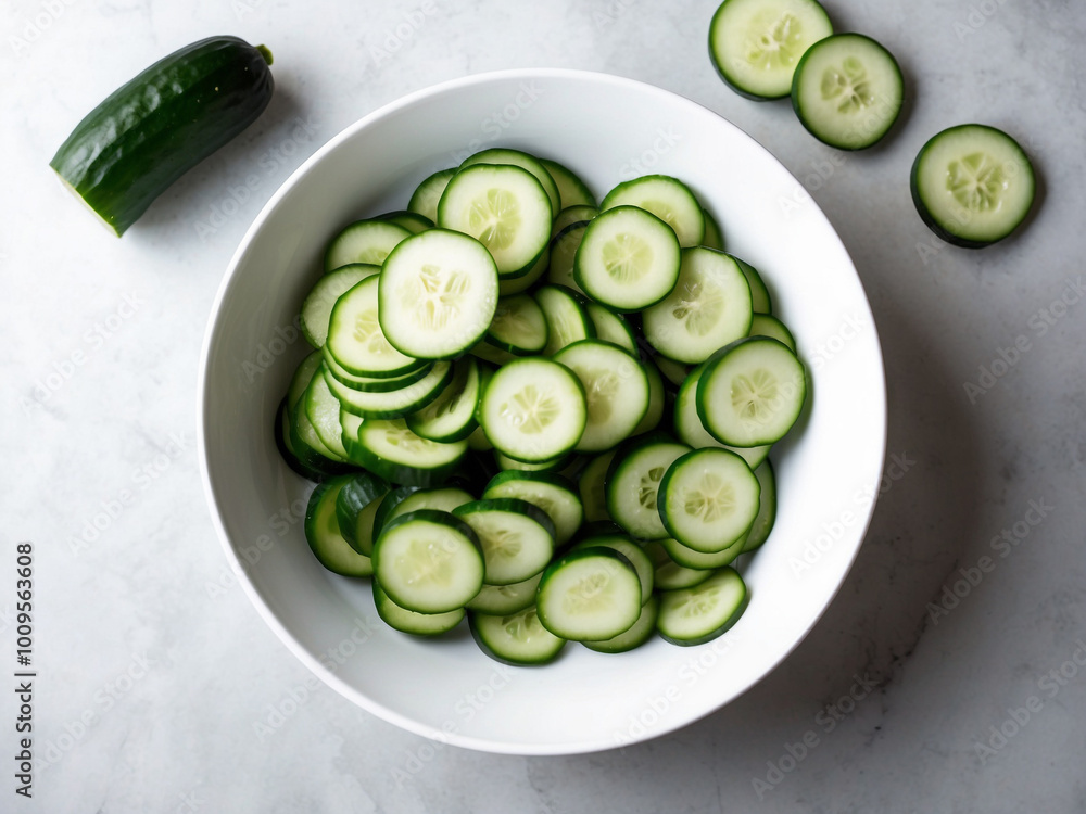 sliced cucumber on a plate sliced cucumber on a plate