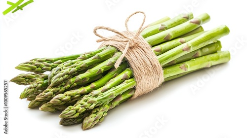  Asparagus bunched, secured with twine at string's end