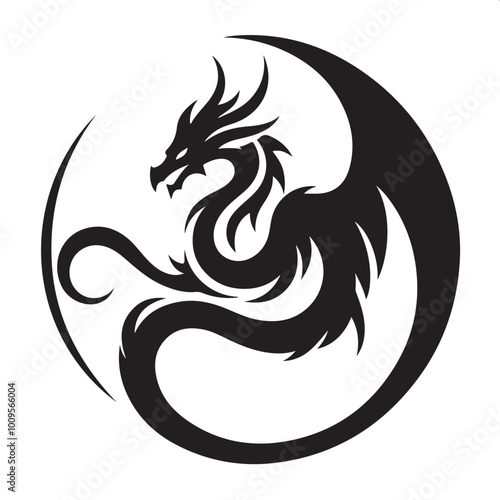 dragon logo silhouette vector