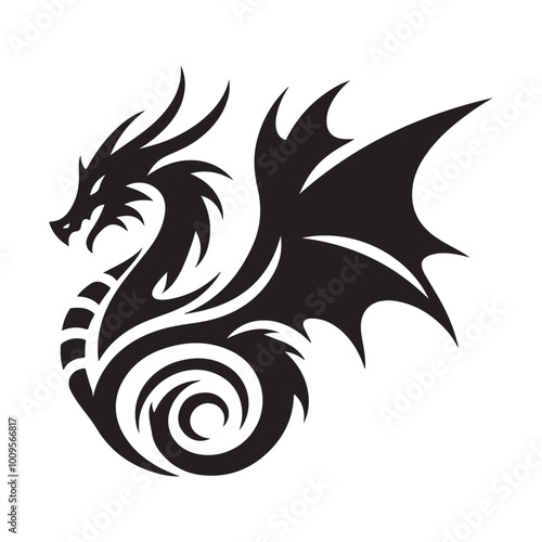Wallpaper Mural dragon logo silhouette vector Torontodigital.ca