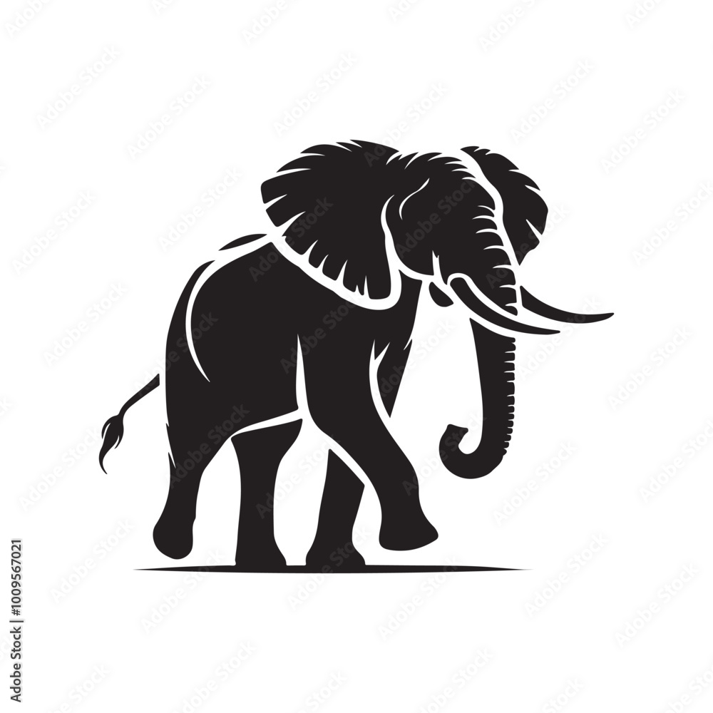 Obraz premium Elephant Standing Silhouette