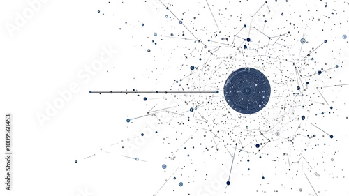 Abstract Mash Line and Point Network Target with Stars and Universe Concept for Business and Technology - Flat Minimalist SVG Vector Illustration
