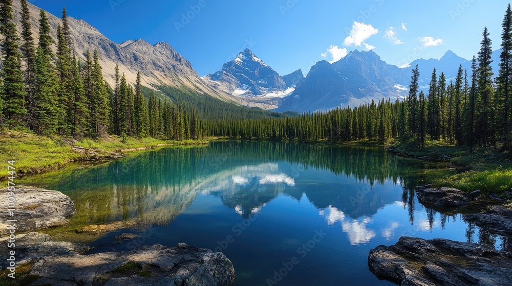 Mountain Range Reflected in a Still Lake