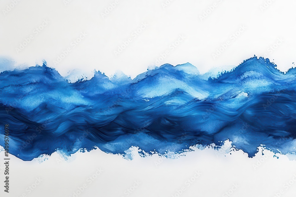 blue brush strokes in watercolor create a stunning abstract composition isolated against a white background evoking a sense of calmness and fluidity through the interplay of color and form blue brush strokes in watercolor create a stunning abstract composition isolated against a white background evoking a sense of calmness and fluidity through the interplay of color and form