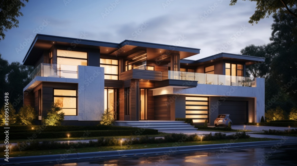 Fototapeta premium New luxury home construction Exterior