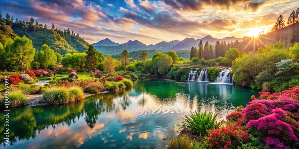 Fototapeta premium Vibrant Landscapes and Natural Elements Showcasing the Beauty of Our Environment and Ecosystems