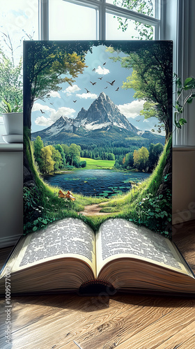 A natural landscape that comes out of a book